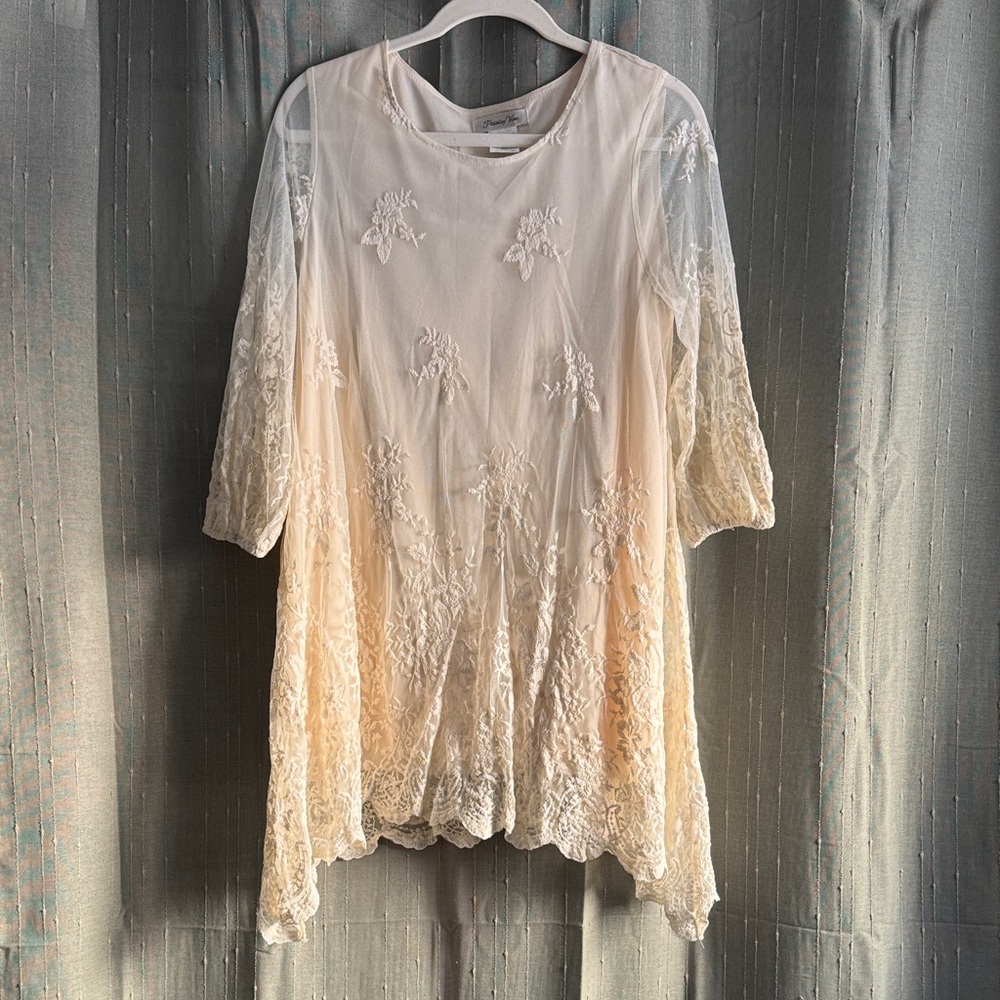 Paisley Vine Cream Lace Tunic top